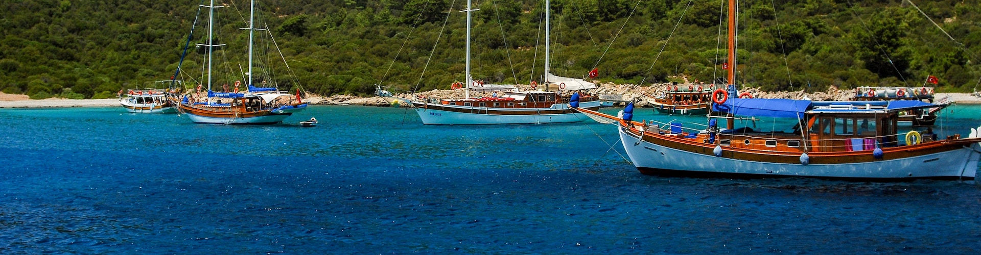 A gathering of gulet yachts